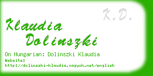 klaudia dolinszki business card